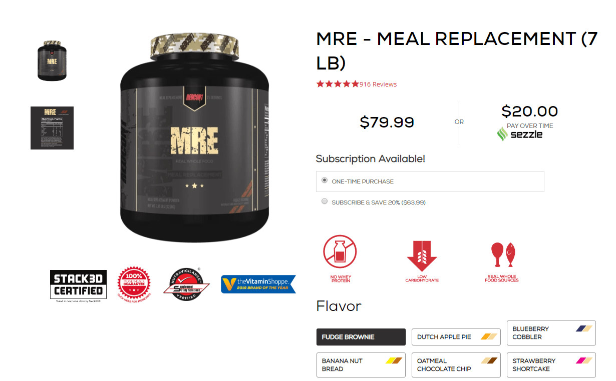 redcon1 supplement pricing