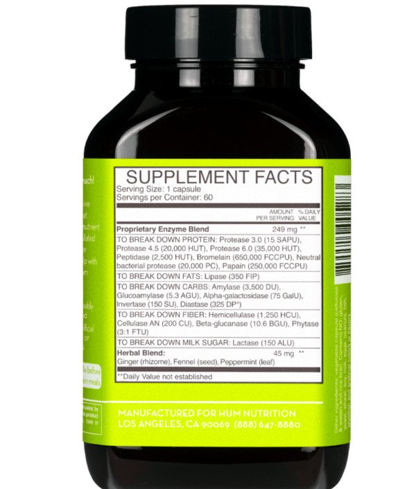 Hum Flatter Me Digestion Supplements Ingredients