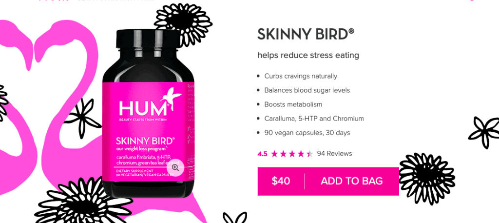 Hum Nutrition Skinny Bird website