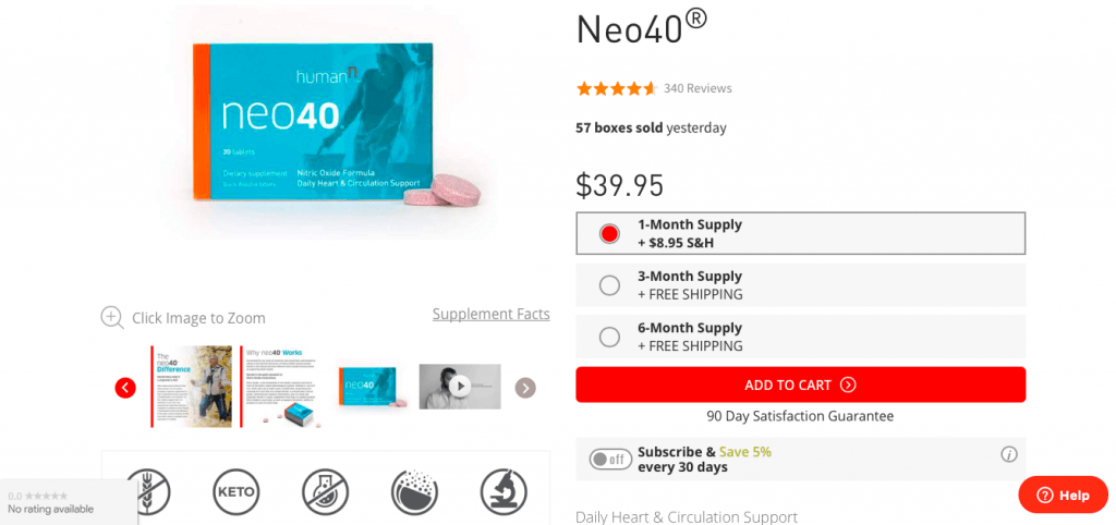 Neo40 Supplement Website