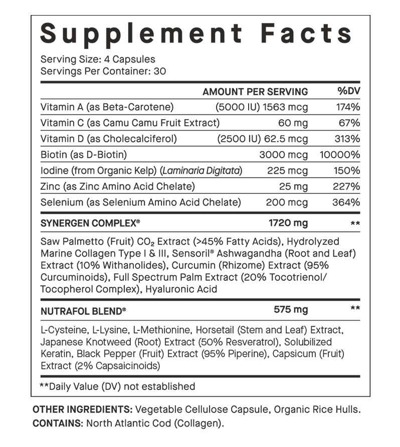 Nutrafol for Men Label