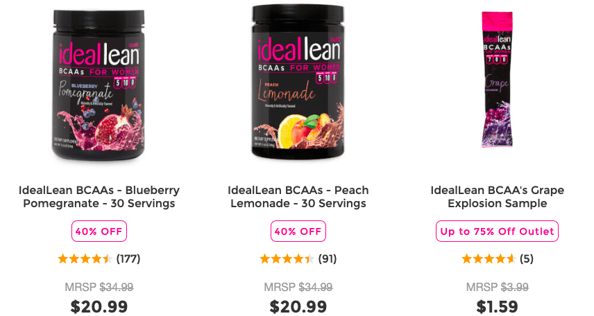 IdealLean BCAAs Website 2