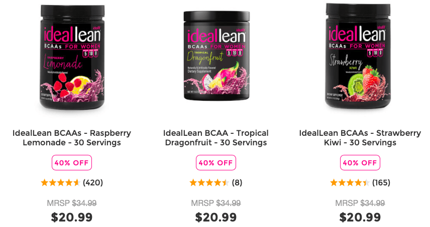 IdealLean BCAAs Website 3