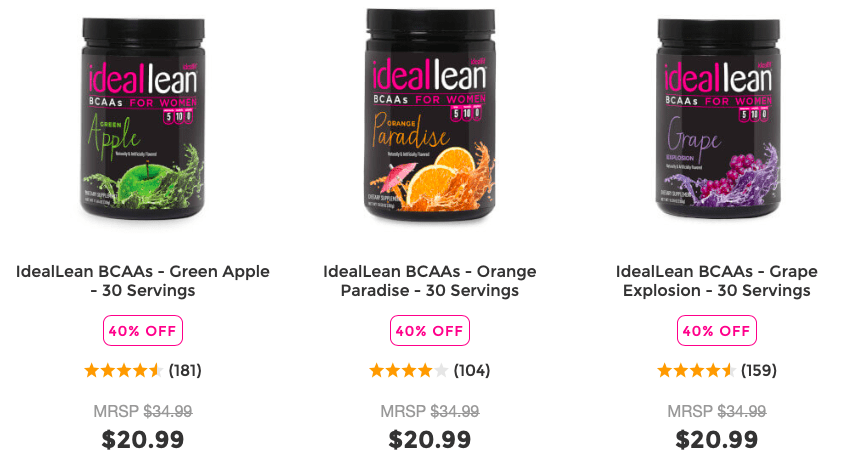 IdealLean BCAAs Website