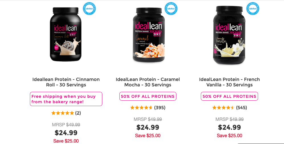 IdealLean Protein Powder Website