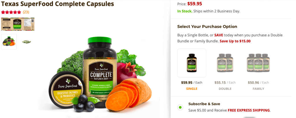 Texas Superfood Complete Website