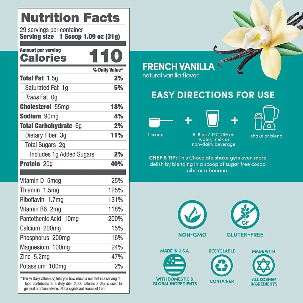 designey whey supplement facts