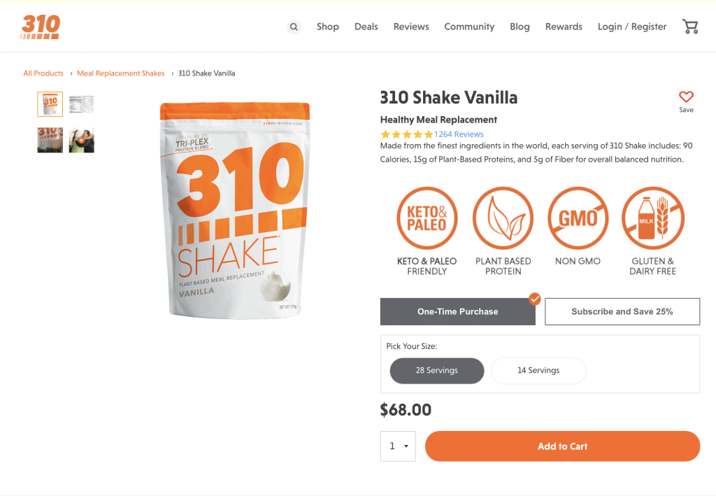 310-Meal-Replacement-Shake-Website