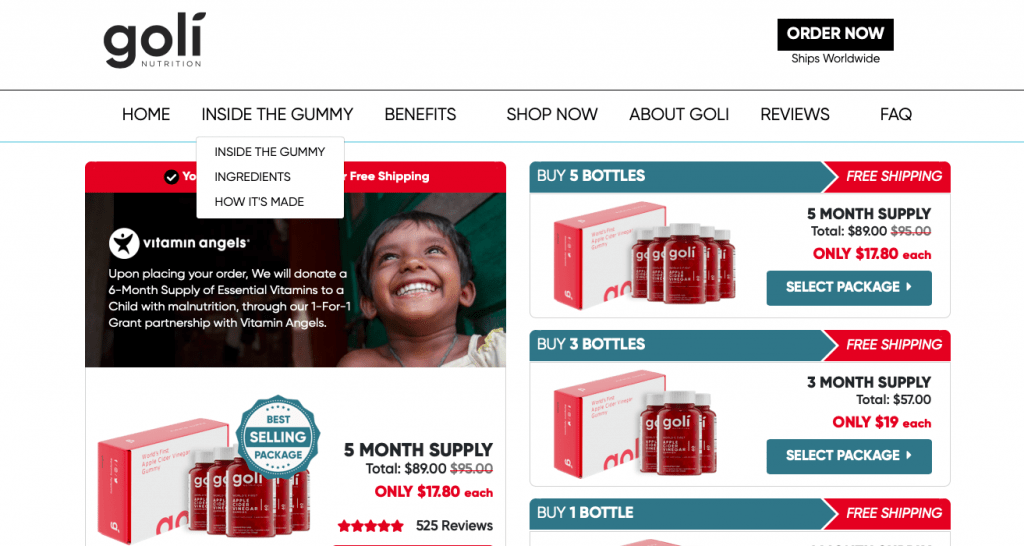 Goli Apple Cider Vinegar Gummies website
