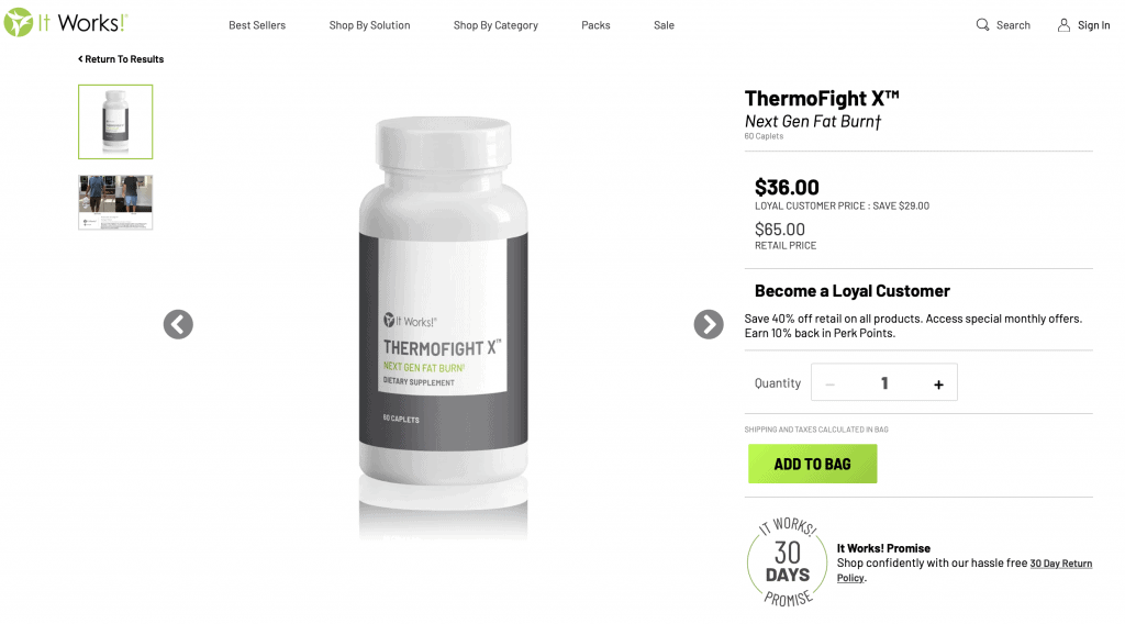 It Works Thermofight X Website