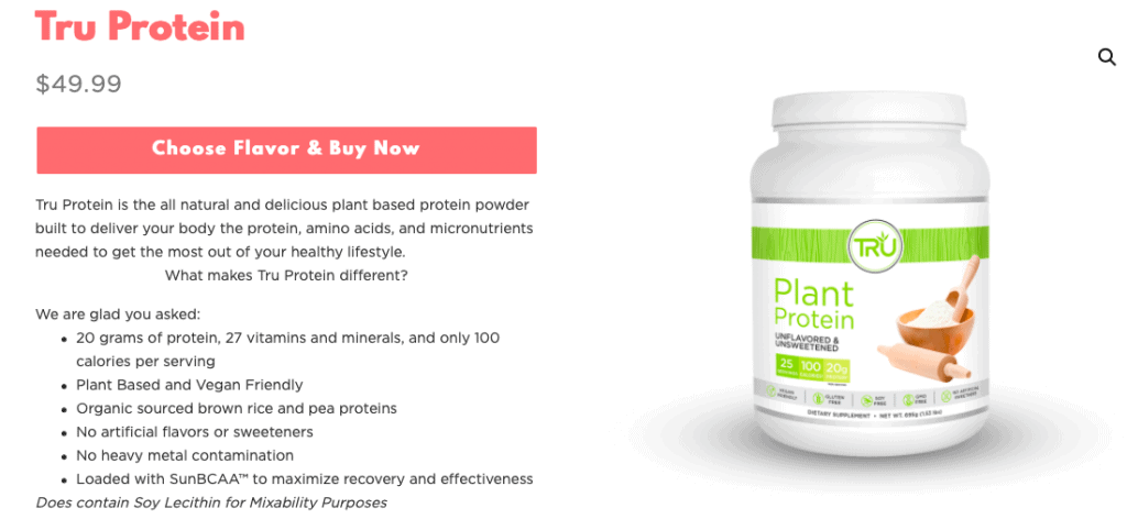 Tru Protein Website