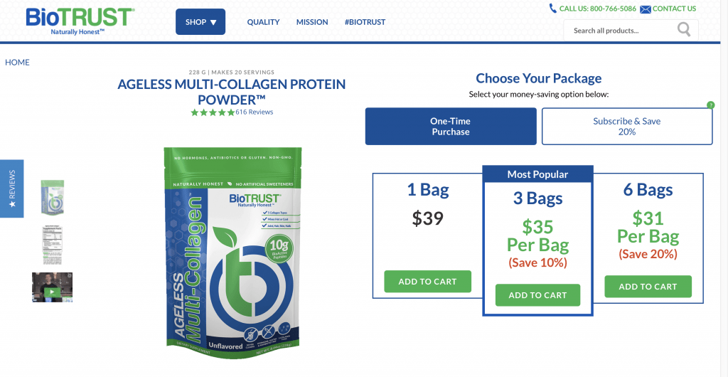 Ageless Multi-Collagen Peptides Website