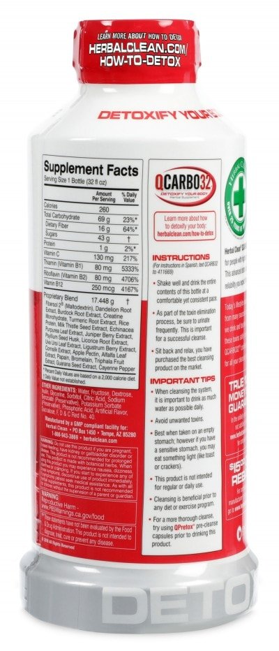 QCARBO32 Supplement Facts