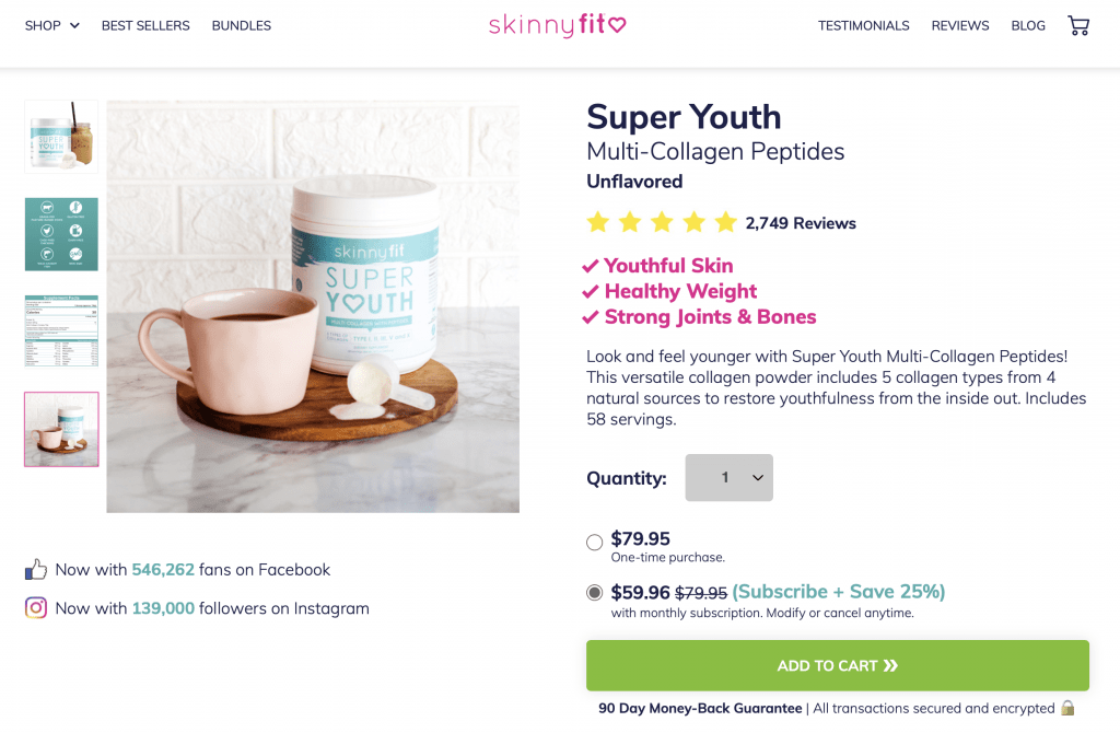 SkinnyFit Super Youth Website