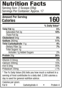 purelyinspired organic protein van supp facts
