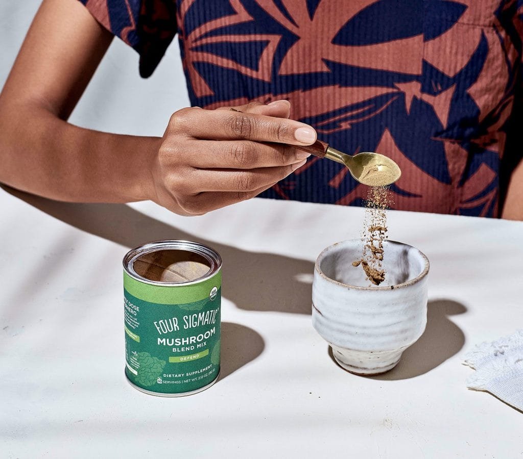 Four Sigmatic 10 Mushroom Blend in a cup