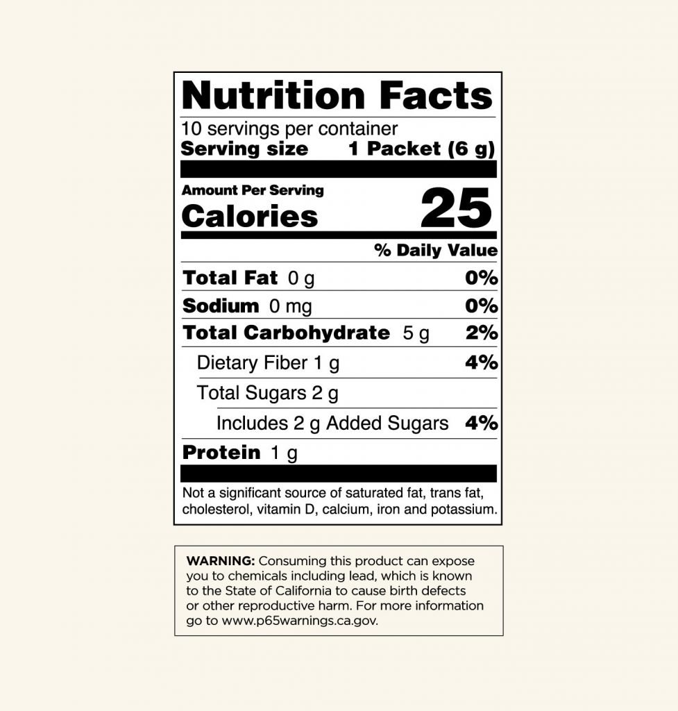 Four Sigmatic Mushroom Cacao nutrition facts