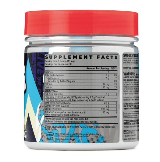 Ghost Size Supplement Facts