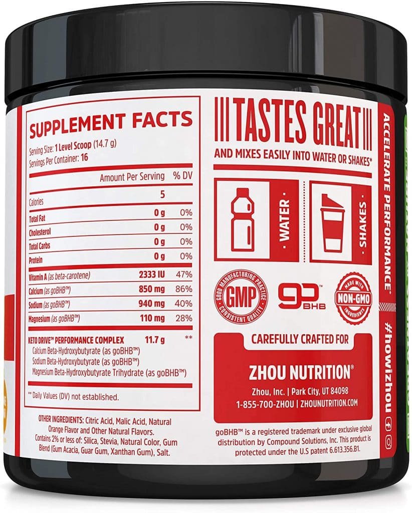 Keto Drive supplement facts