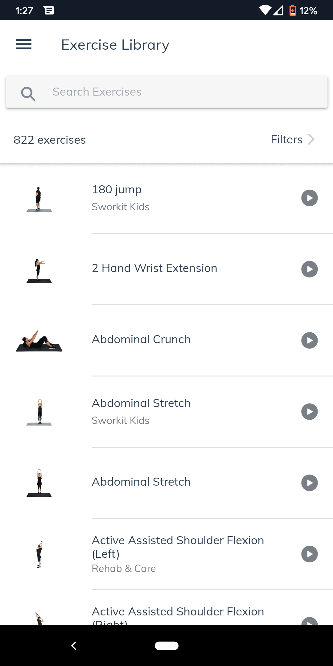 Sworkit Exercise Library