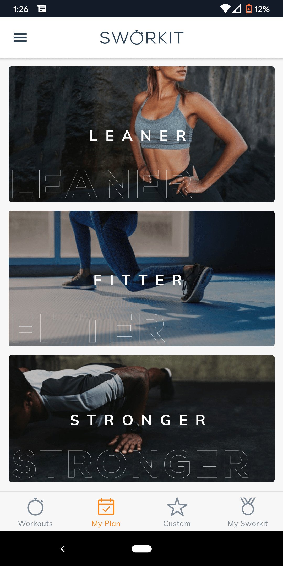 Sworkit Workout Plans