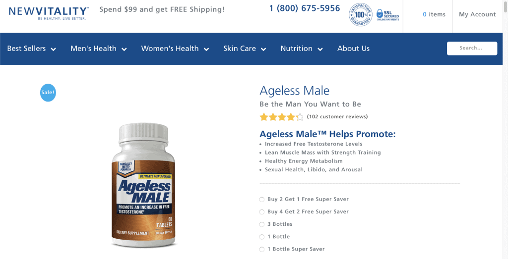 New Vitality Ageless Male website