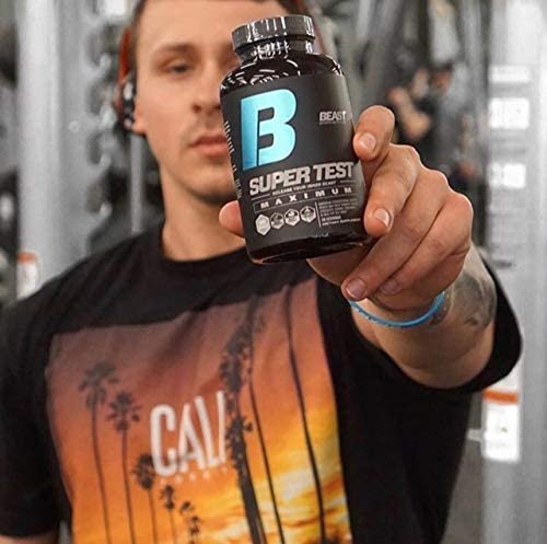 Beast Sports Nutrition Super Test Maximum with model