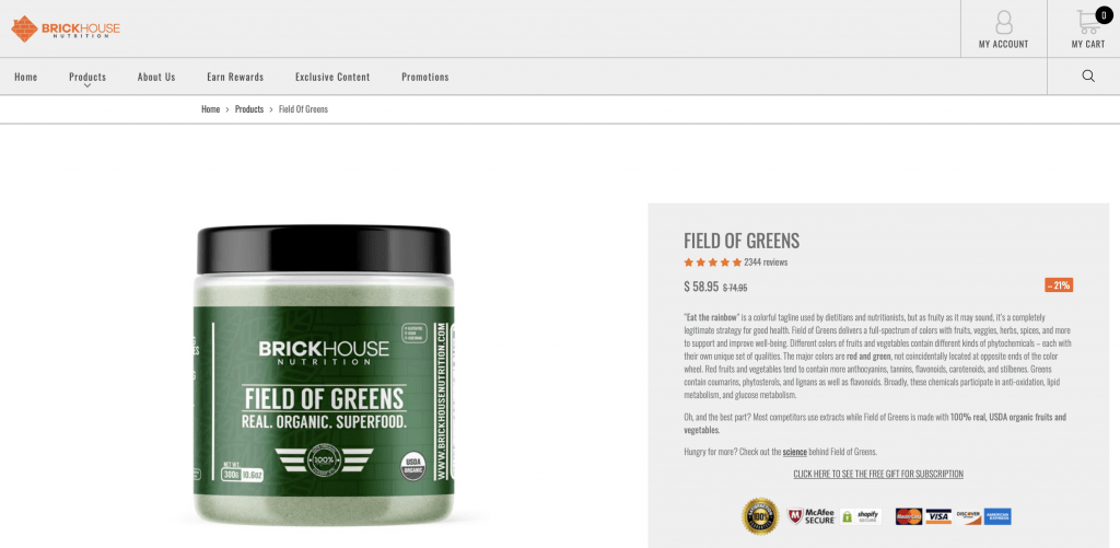 Brickhouse Nutritionโs Field website