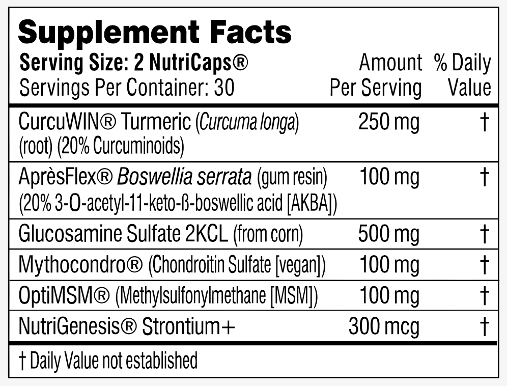 Flex By Performance Lab Supplement facts