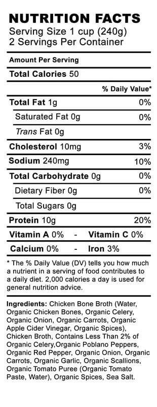 Kettle and Fire Bone Broth Nutrients Facts
