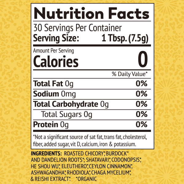 Rasa Coffee Alternative Supplement Facts