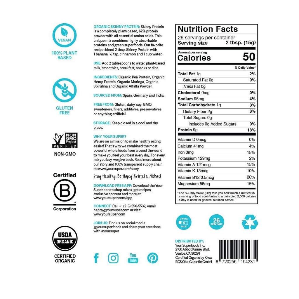 Your Super Skinny Protein supplement facts