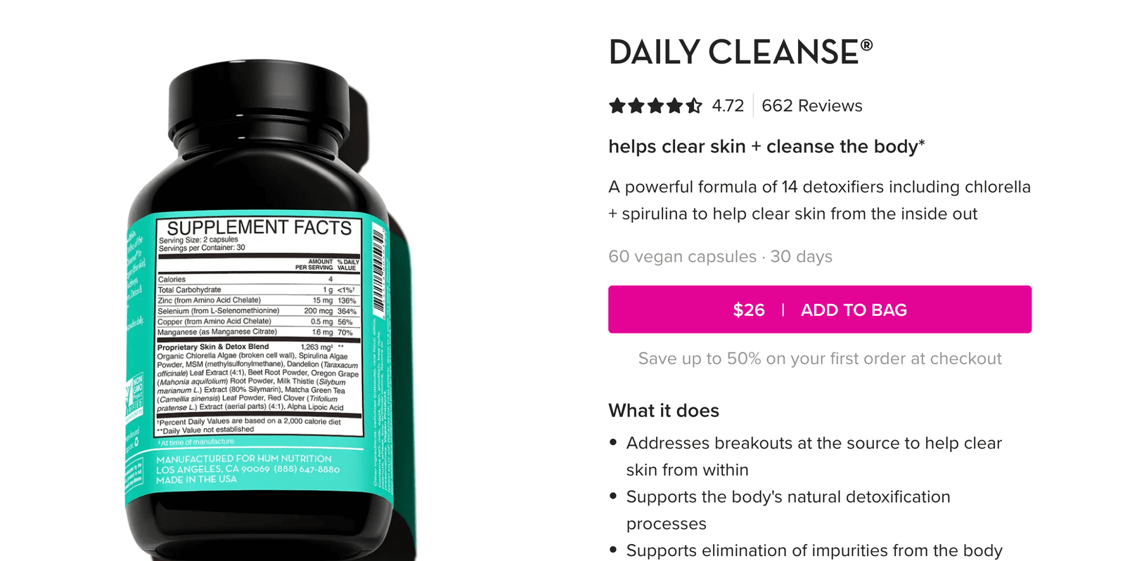 hum daily cleanse price