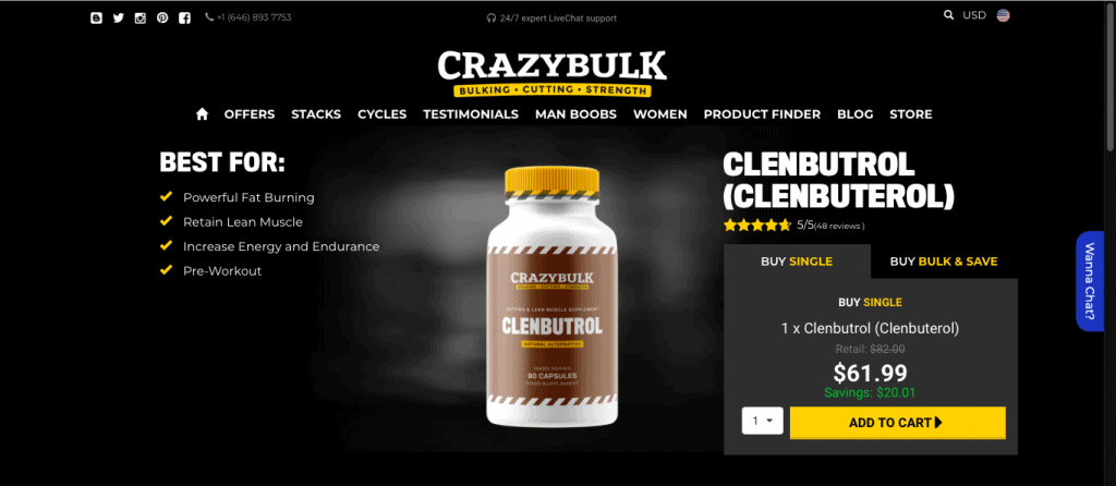 CrazyBulk Clenbutrol Website