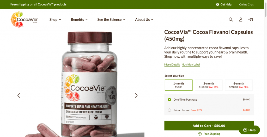 CocoaVia website