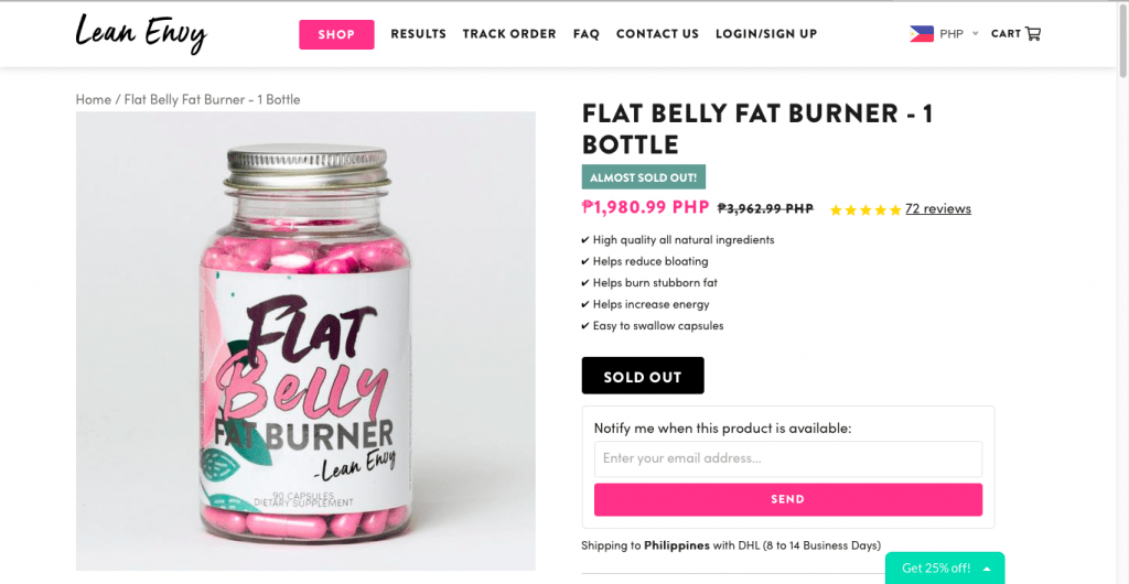 Flat Belly Fat Burner Website