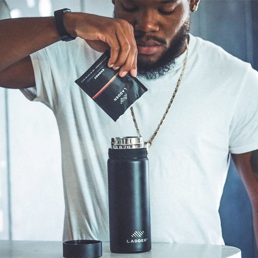 Man Drinking Ladder Whey Protein