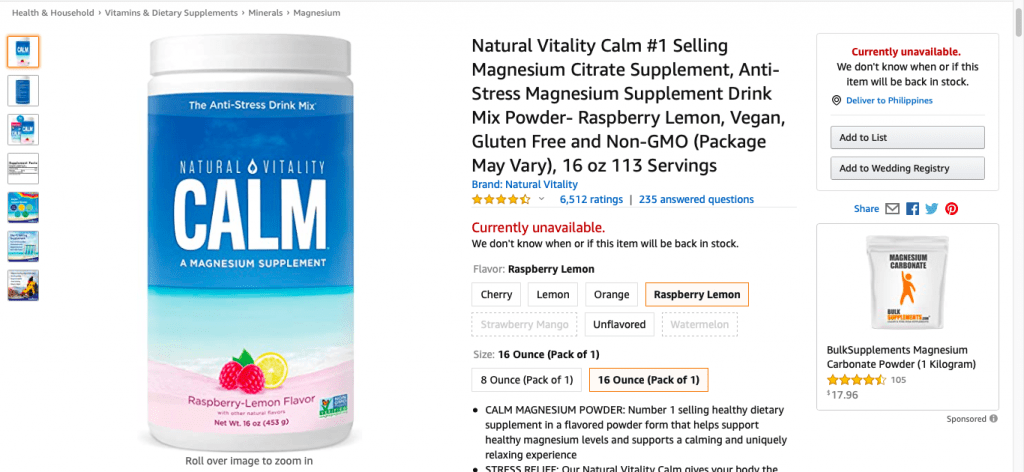 Natural Vitality Calm Website