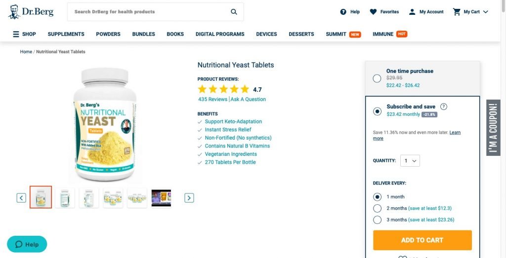 Dr. Berg's Nutritional Yeast Website