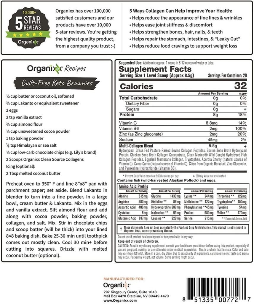 Organixx Collagen Label