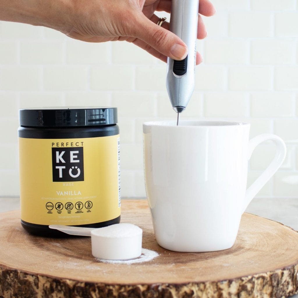Perfect Keto Collagen vanilla in a cup
