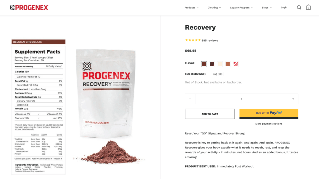 progenex recovery website
