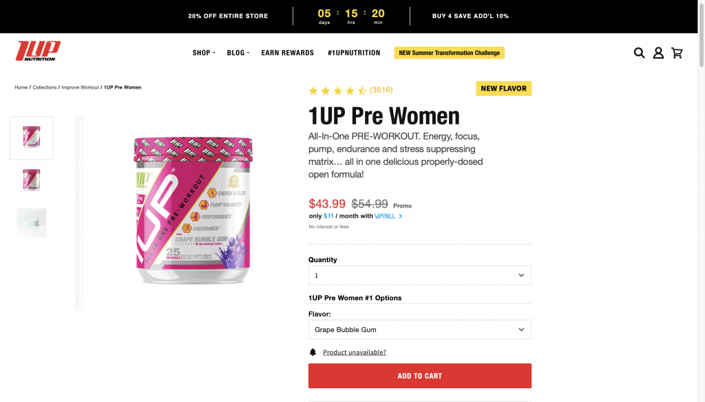 1UP Pre Women Website