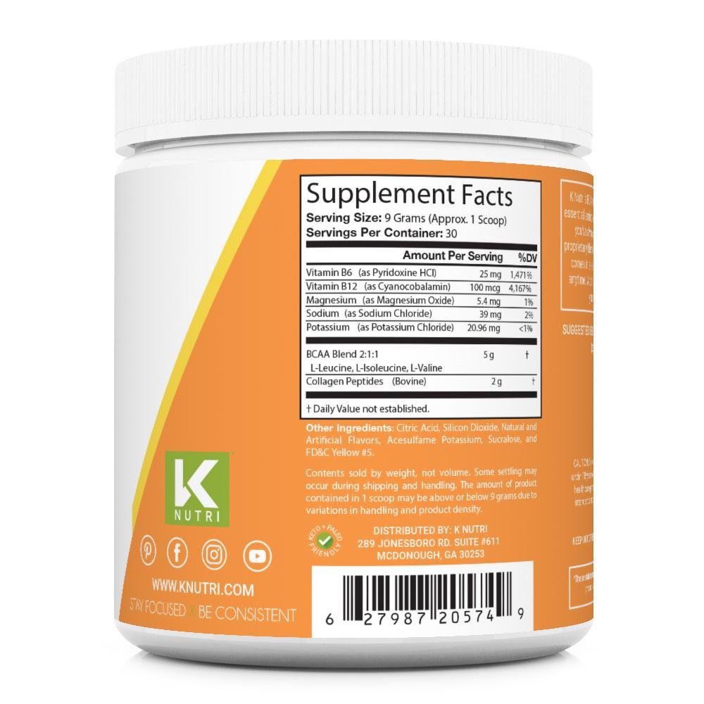 K Nutri BCAAS + Collagen Supplement Facts