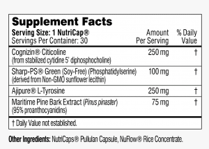 Performance Lab Mind Supplement Facts