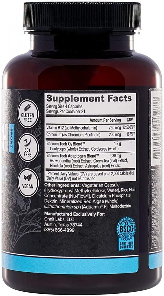 Shroom TECH Sport Supplement facts