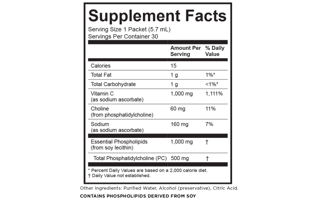 Lypo-Spheric Vitamin C Supplement Facts
