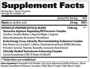 Nitraflex Supplement Facts
