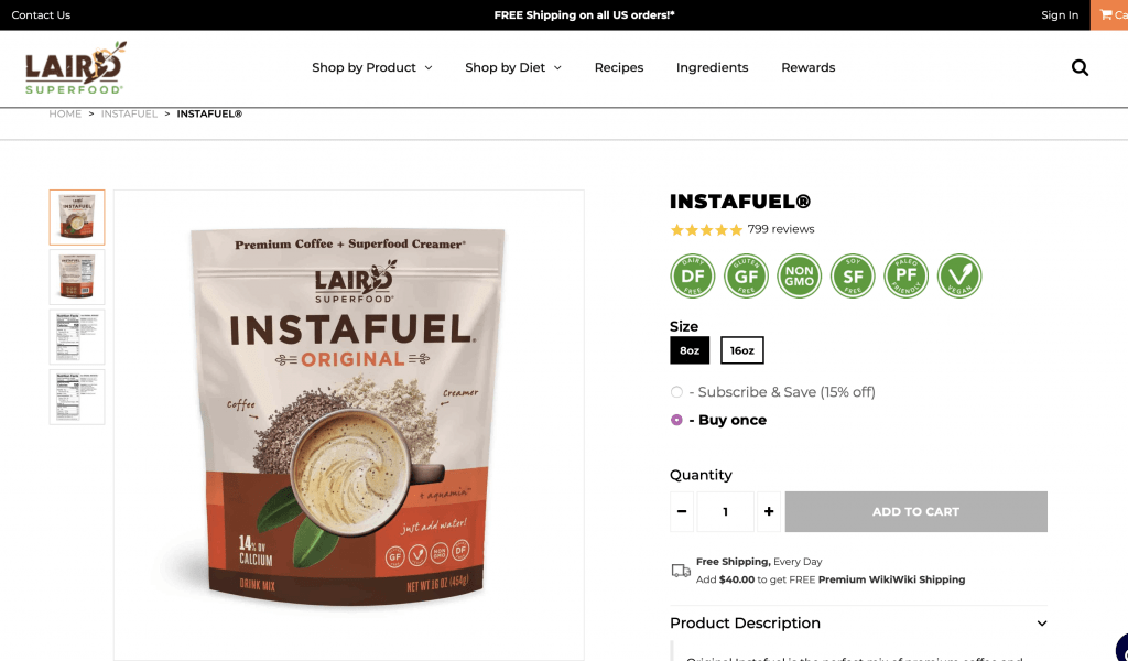Laird Instafuel Website