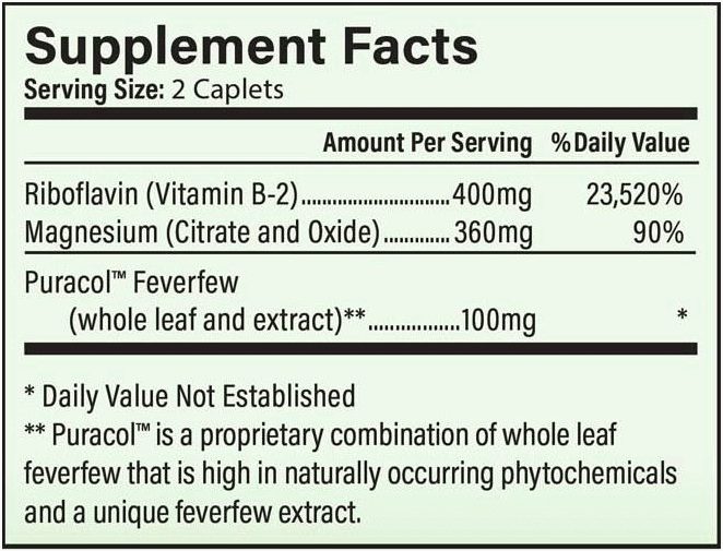 MigreLief Ingredients